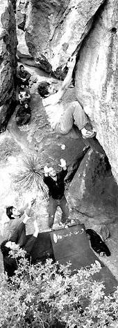 Brenna, boulder, Hueco Tanks, Texas