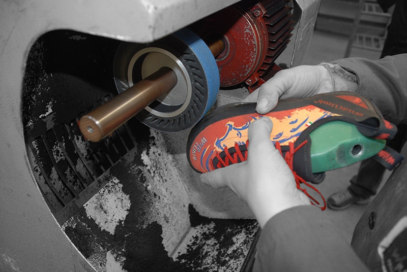 The art of resoling a climbing shoes