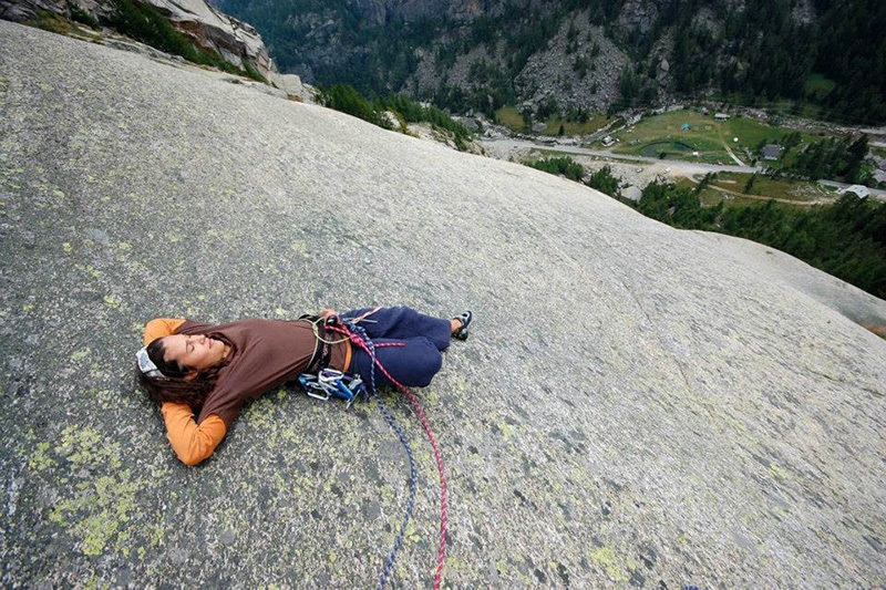 Sara Oviglia feeling at one with the granite in Valle dell'Orco