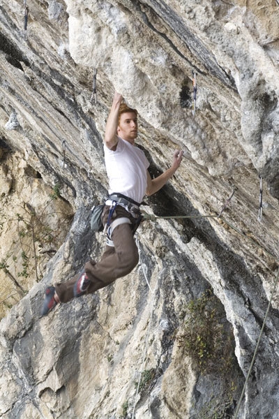 Gabriele Moroni climbing at Castillion