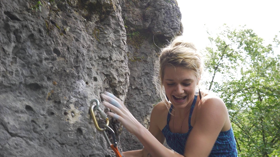 Lena Herrmann, Frankenjura, climbing