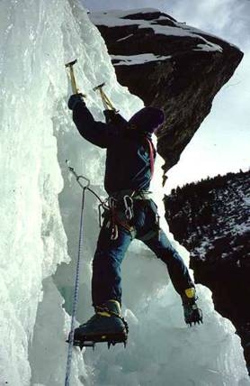 Ice climbing at Cogne