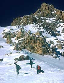 Passo San Pellegrino, Dolomites, snowboard