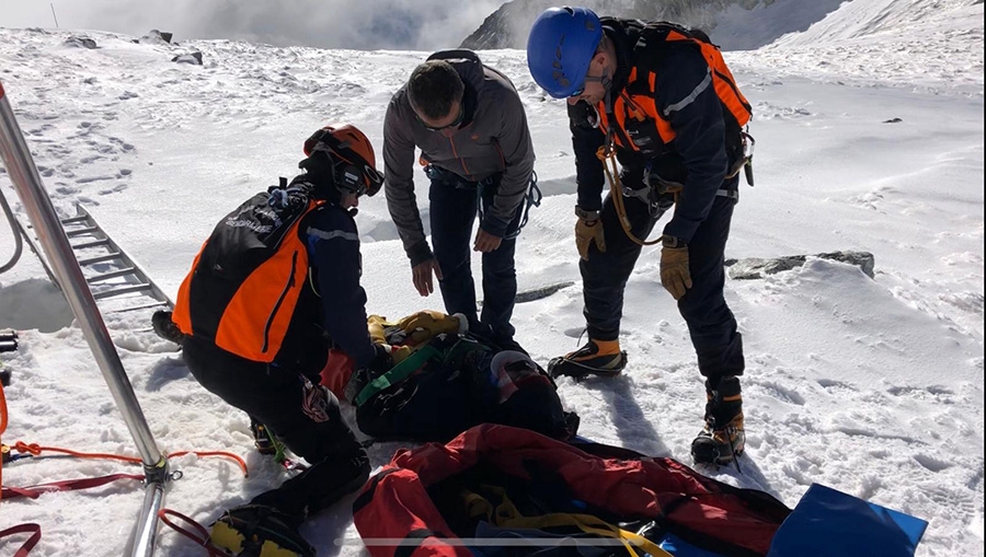 Incidente ghiacciaio al Colle del Toula, Monte Bianco