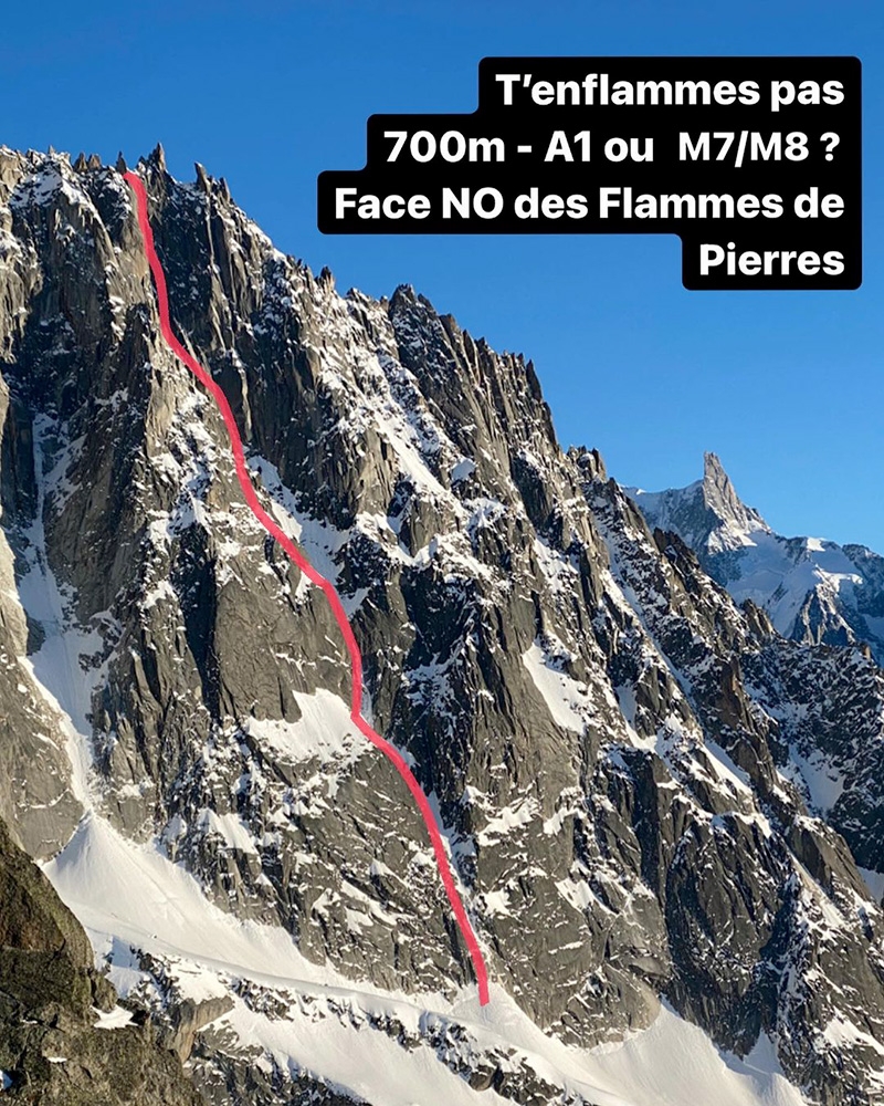 Flammes de Pierre, Mont Blanc, Aymeric Clouet, Mathieu Maynadier, Charles Noirot 
