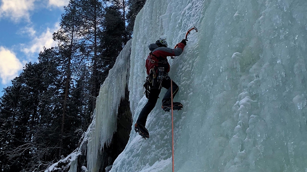 Ice climbing in Norway