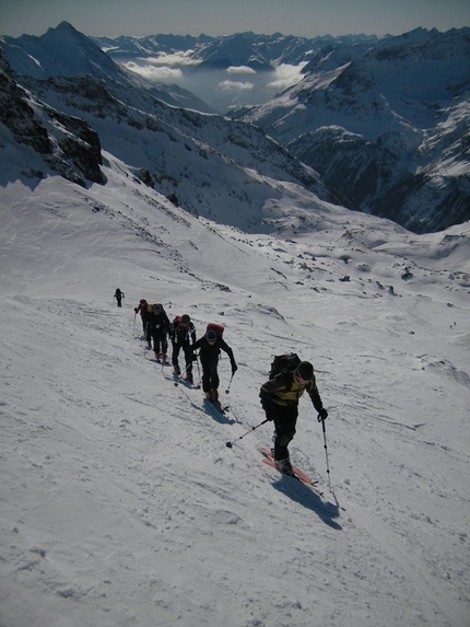 Scialpinismo Alti Tauri, Austria - Langschneid (2688m): the final meters to reach the summit