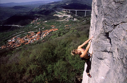 Natalija Gros - Natalija Gros climbing at Crni Kal, Slovenia