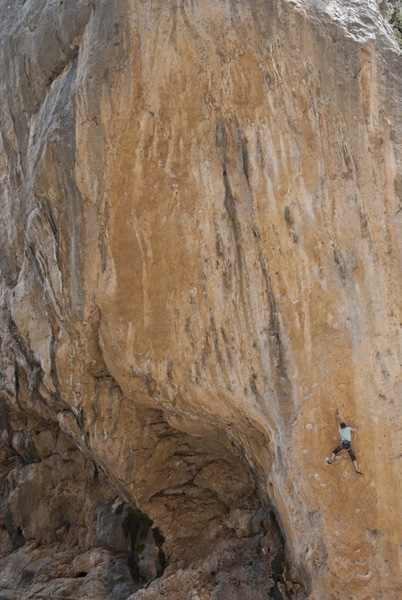 Gorge Blau, Mallorca - Gorge Blau: Jack Geldard climbing Sa Fosca 8c.

