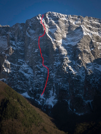 Loska Stena - From 25-27/02/2012 David Lama and Peter Ortner established a difficult new route up the North Face of Loska Stena in Slovenia.