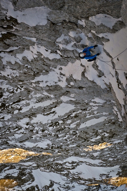 Loska Stena - From 25-27/02/2012 David Lama and Peter Ortner established a difficult new route up the North Face of Loska Stena in Slovenia.