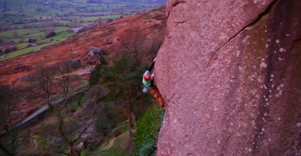 Pete Whittaker climbing at The Roaches