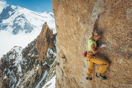 Federica Mingolla climbing Digital Crack, Mont Blanc