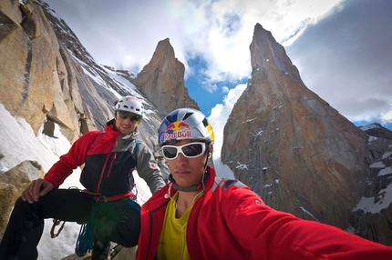 David Lama & Peter Ortner climbing Eternal Flame, Trango Tower, Karakorum - 