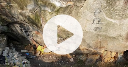 Charles Albert bouldering at Fontainebleau, Magic Wood and Val Bavona