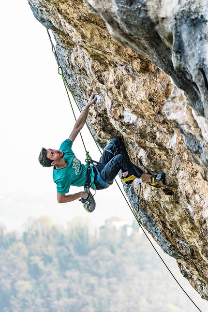 Stefano Ghisolfi climbing The Ring of Life 9a/+ at Covolo, Italy