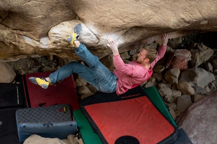 Jakob Schubert attempting Sleepwalker at Red Rocks, US - 