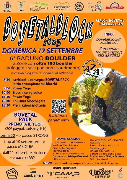 Bovetalblock - Domenica 17 settembre 2023 si terrà il Bovetalblock, il raduno boulder a Malga Bovetal in Vallarsa (TN).