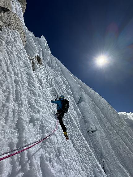 Tengi Ragi Tau Nepal, Marek Disman, Jakub Vlcek - Jakub Vlcek making the first ascent of 'Honzova cesta' on Tengi Ragi Tau (6938m) in Nepal (29-31/10/2023)