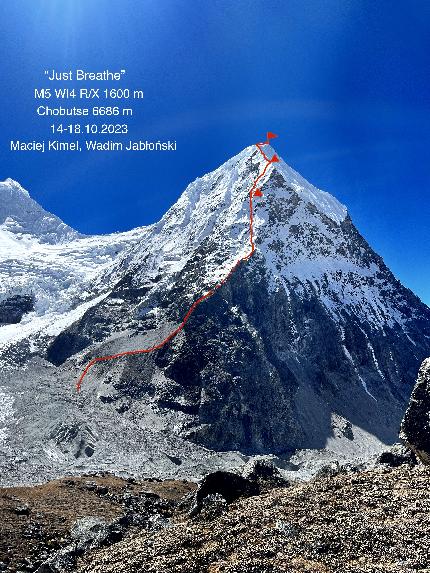 Cool Chobutse climb in Nepal completed by Wadim Jabłoński, Maciej Kimel