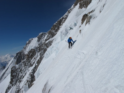 Giuseppe Dallona - Francesco Civra Dano - Discesa con gli sci della Via Tardivel, Brenva, Parete Sud del Monte Bianco