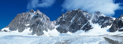 Traversata Scerscen - Bernina - Da sinistra: Roseg, Scerscen e Bernina