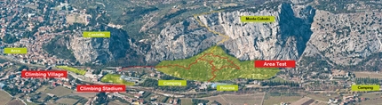 Rock Master Festival - The map of the Arco Rock Master Festival, with the Climbing Stadium, Climbing Village and Test Area