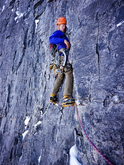 Mt Alberta North Face, important climb by Jason Kruk and Josh Lavigne