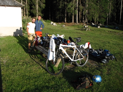 Dolomites Bike & Climb - We arrive at our first destination, the small church at the start of Val San Nicolò