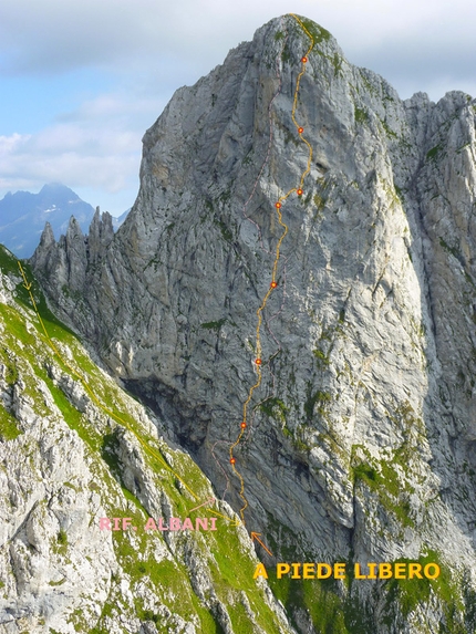 A piede libero, new Presolana rock climb by Angeloni and Calegari