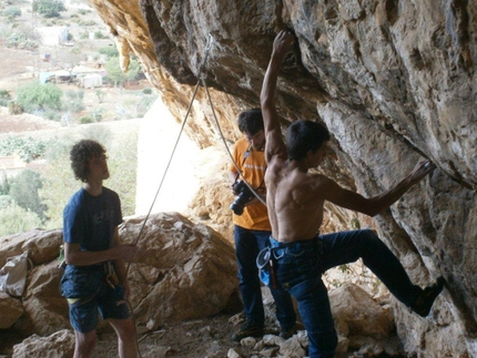 San Vito Climbing Festival – Outdoor Games 2012 - Adam Ondra belaying Berni Rivadossi.