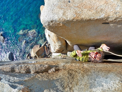 Capo Pecora, Sardinia - Giampaolo Mocci during the first ascent of 