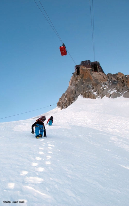 Voie Mallory: great Aiguille du Midi extreme skiing season start