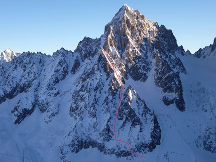 Aiguille du Chardonnet, first ski descent by Capozzi, Herry and Rolli