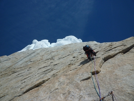 Patagonia - Corrado Pesce climbing Punta Herron.