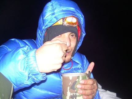 Pilastro Magno, Sassolungo, first winter ascent - Giorgio Travaglia