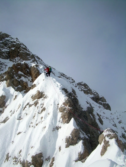 Pilastro Magno, Sassolungo, first winter ascent - 
