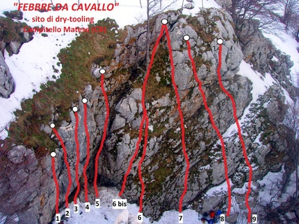 Febbre da Cavallo, Campitello Matese - The drytooling crag Febbre da Cavallo in Molise, Italy
