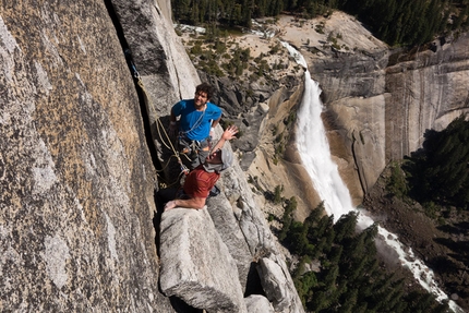 Liberty Cap, Yosemite, USA - Cedar Wright and Lucho Rivera on their route Mahtah, Liberty Cap, Little Yosemite Valley, USA.