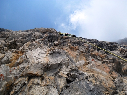 Via Stenghel, Torre d'Ambiez, Brenta Dolomites - Climbing the Stenghel - Chini at Torre d'Ambiéz