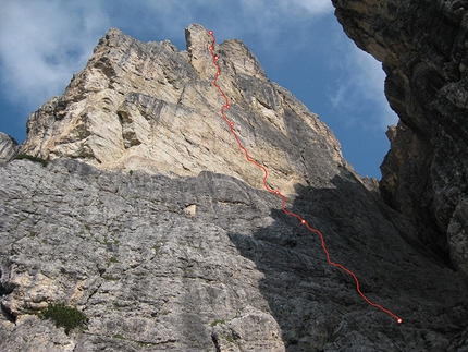 Lisetta, new rock climb up Col dei Bos in the Dolomites