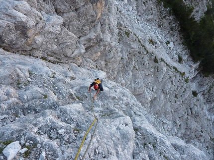 Spiz di Mezzo, Zoldo Dolomites - Via Gianni Ribaldone: the start