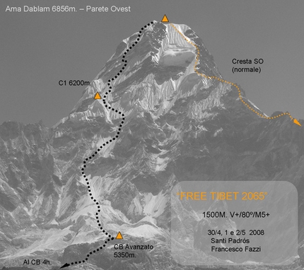 Free Tibet 2065 new route on Ama Dablam