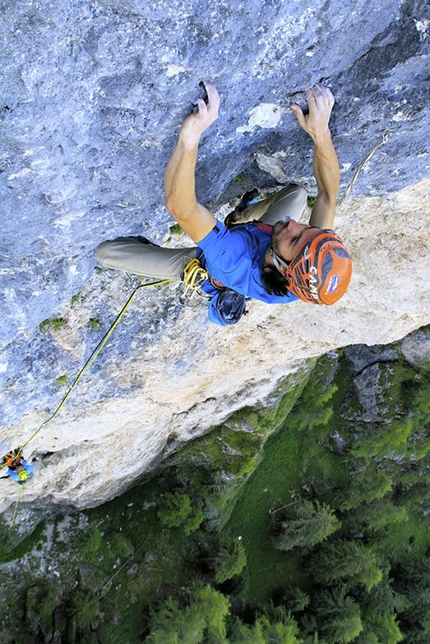 Goldfinger, new climb by Riegler brothers on Schlern, Dolomites