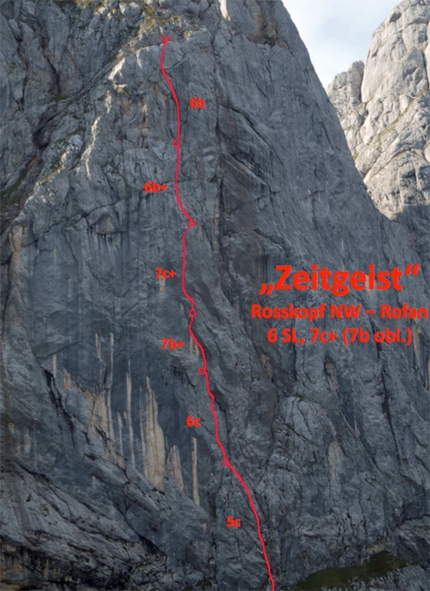 Zeitgeist on Roßkopf, new rock climb by Haid and Klingler in Austria