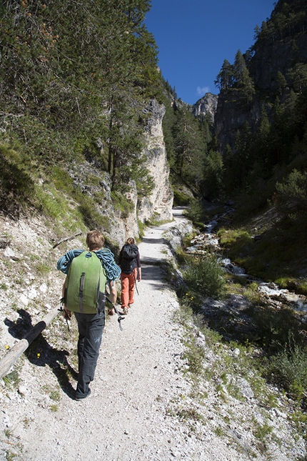 Ciastlins - The approach to Ciastlins, Dolomites.