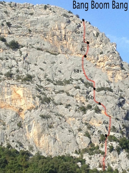 Climbing in Sardinia: news 6 - Bang Boom Bang, the new route at Monte Oddeu