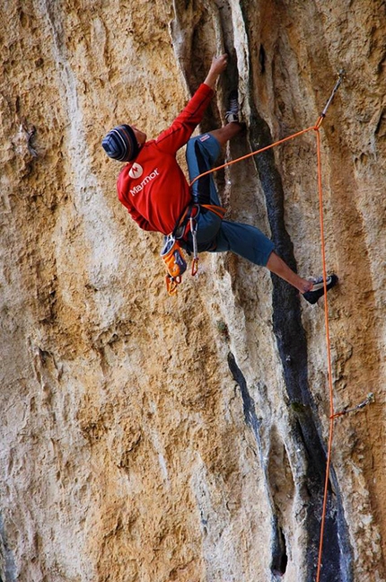 Abella de la Conca, Spain - Steve McClure during the first insight of Flying flower 7c/+
