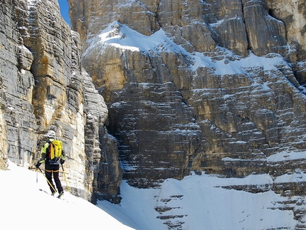Pelmetto, Dolomites - First descent of Pelmetto, Francesco Vascellari and Loris De Barba, marzo 2013