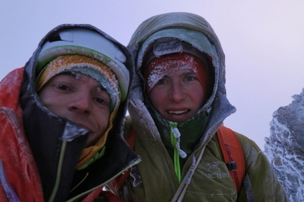 Grandes Jorasses, Mont Blanc - Rolling Stones, Grandes Jorasses: first free ascent Luka Lindič & Luka Krajnc 12-15/03/2014